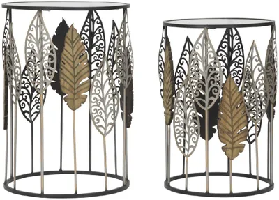 Produktbild von Mauro Ferretti Beistelltisch-Set Foglie Multicolor 38x55 33x50 cm