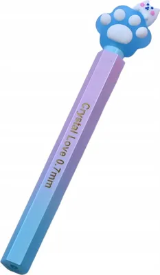 Produktbild von Katzenpfote Kugelschreiber Blau schreibend 0,7mm - Süßes Geschenk Schule Büro Kawaii