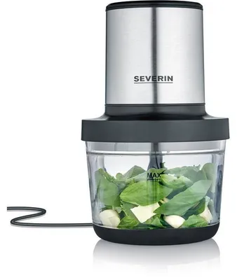 Image de Hachoir électrique - SEVERIN - KM3867 - 400 W - Récipient en verre 1 L - 2 vitesses - Noir / Inox