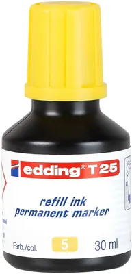 Produktbild von Nachfülltinte edding T 25 für edding Permanentmarker 30ml gelb Packung mit 10 Stück