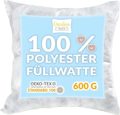 Obrázok produktu pre Creative Deco Mäkké, hypoalergénne polyesterové vlákno | 600 g | Nadýchaná výplň do vankúšov, mäkkých hračiek, čalúnenia, postelí pre domáce zvieratá
