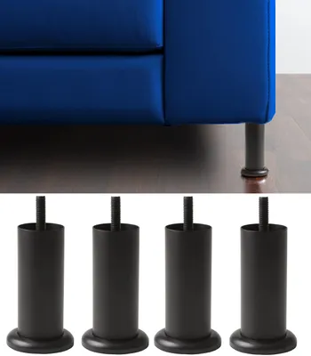 Möbelfüße Acquamarina, 4er-Set, Eisen, Schwarz, 120 mm