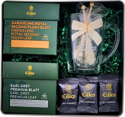Produktbild von Geschenkset SCHWARZTEE mit Tea Diamonds und Designer Teeglas von EILLES