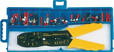 Produktbild von Kabelschuhzange / Crimpzange mit Kabelschuhen 60 teilig