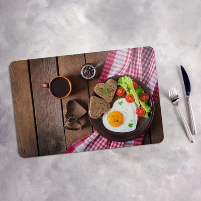 Produktbild von Tischset 6x45x30 cm Platzset Tischmatte Platzmatte Untersetzer - Spiegeleier und Brot