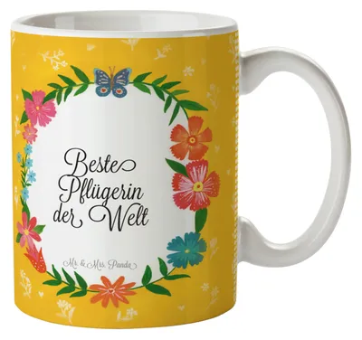 Produktbild von Mr. & Mrs. Panda Tasse Pflügerin - Geschenk, Pott, Kaffeebecher, Beruf, keramik, Kaffeetasse, Ausbildung, mit Spruch, Diplom, Abschluss