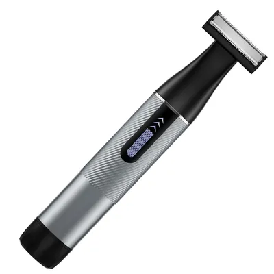 Produktbild von Hybrid Gesicht- & Körperrasierer, 100 % wasserdicht Körperrasierer, wiederaufladbar, mit verstellbarem Präzisionsaufsatz und Mini-Trimmer, Schwarz