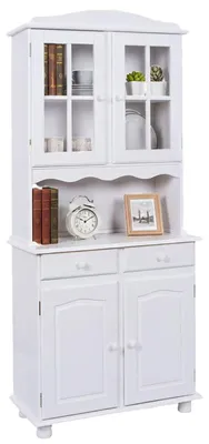 Produktbild von Inter Link Vitrine Valencia 2 Türen Kiefer Massivholz weiss lackiert