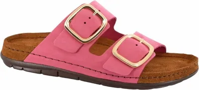 Produktbild von Rohde Rodigo-D, Damen Nubukleder Biopantoletten in pink, verstellbare Schnallen, Lederfußbett