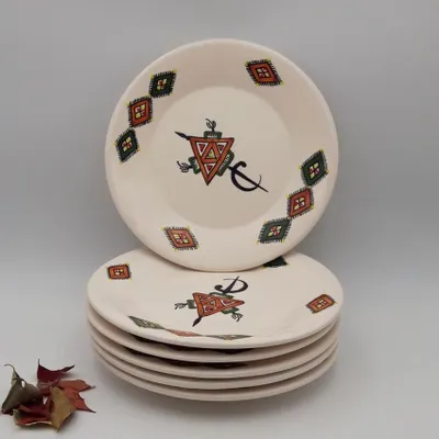 Image de Lot de 6 assiettes plates Sahel beige - D 24 cm