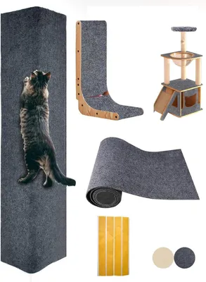 Produktbild von Selbstklebende Krabmat für Katzen - Zuschneidbar, Dunkelgrau - 1 Stück - 200 x 40 cm