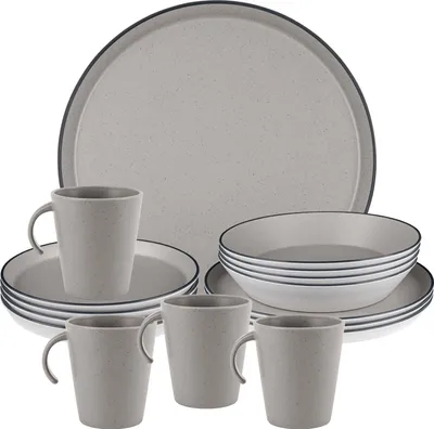 Produktbild von BRUNNER Camping Geschirr Set 4 Personen | Anti-Slip | Lunchbox ICONIC COMPACK, 16-tlg.