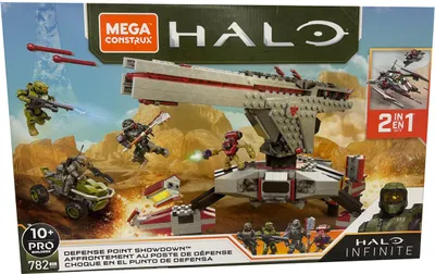 Zdjęcie produktu dla Halo Infinite Defence Point Showdown 2 w 1, działo przeciwlotnicze, stacja obrony, żołnierze, 782 klocki, Mega Construx GNB27