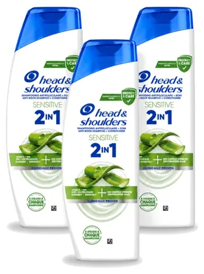 Produktbild von 3 x Head & Shoulders 2-in-1 Anti-Schuppen Shampoo Sensitive - 300 ml - Vorteilspackung - 3 Stücke