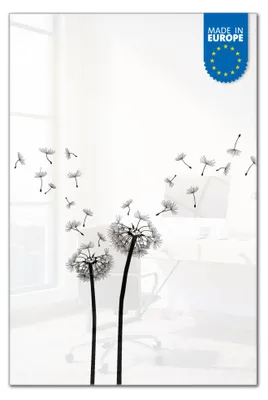 Zdjęcie produktu dla Tablica magnetyczna szklana banjado Magnettafel, do pisania, o wymiarach 50x75 cm, wykonana ze wzmocnionego szkła (ESG) z motywem stokrotki [MTGH2 10361]