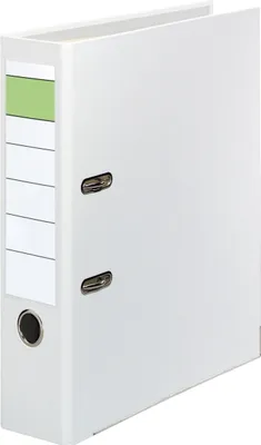 Produktbild von Ordner A4 PP grüner Balken 80mm weiß Packung mit 20 Stück