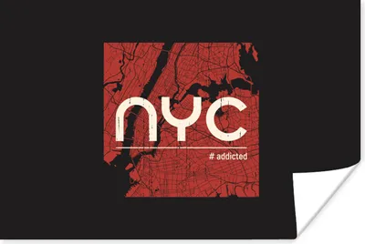 Produktbild von MuchoWow® Poster New York - Rot - Weiß 120x80 cm - Bilder
