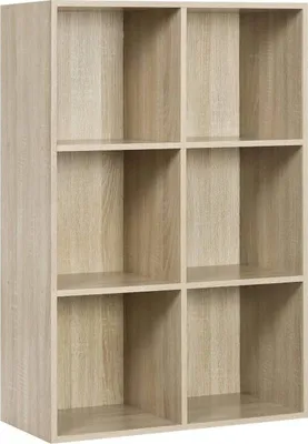 Produktbild von WOLTU Bücherregal Würfelregal 6 Fächer, Büroregal Aktenregal, Holzwerkstoff : Helle Eiche Farbe: Helle Eiche