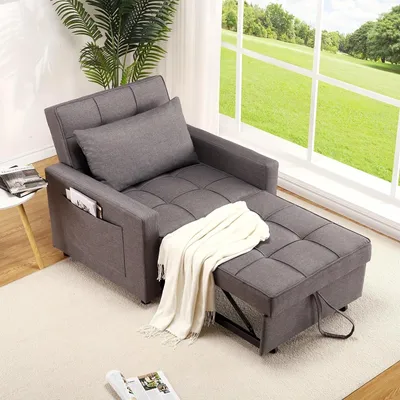Immagine prodotto di Poltrona 3-in-1: divano letto, poltrona relax, poltrona reclinabile. Schienale regolabile da 90° a 180°