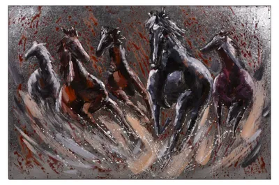 Produktbild von 3D-Metallbild Fury - Stahl Grau 5x80x120cm | Wandbild Wohnzimmerbild Dekobild Flur Büro