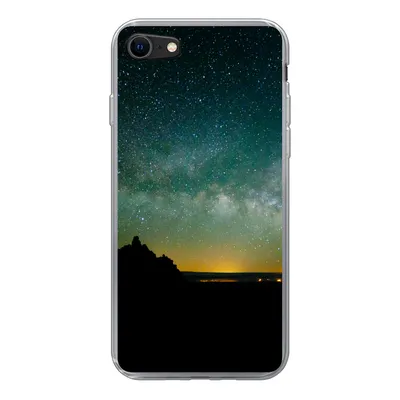 Produktbild von MuchoWow® Handyhülle Schutzhülle Hülle für iPhone 8 Universum - Sternenhimmel - Grün - Jungen - Mädchen - Kinder Silikon Softcase Handy Hülle - Schutzhaube