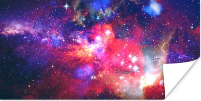 Produktbild von MuchoWow® Poster Farben - Sterne - Universum 160x80 cm - Foto Poster