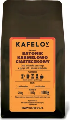 Produktbild von KAFELOV | Kaffeebohnen Karamell-Keksriegel - 250g - Aromatische Mischung - 100% Arabica