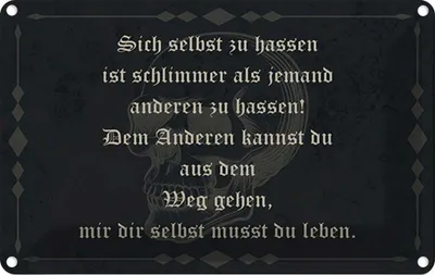 Produktbild von vianmo Blechschild 12x18 cm sich selbst hassen ist schlimmer Spruch Zitat