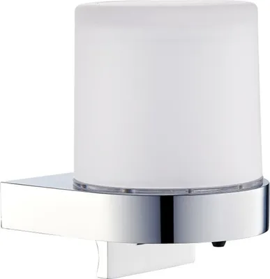Produktbild von BOMEGA Glasseifenspender Messing Chrom poliert 85x114x100 mm, 200 ml für Bad & Küche >> zum Bohren