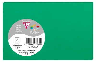 Obrázek produktu pro Clairefontaine 26434C, Standardní blahopřání, Zelená, 210 g/m², 128 mm, 82 mm, Francie