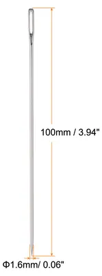 Produktbild von 40 Stš¹ck Gro?es Augen-N?hnadeln 10 cm Leder-Nadel Sticknadeln Lange Gerade Handnadeln Einfach zu Einf?deln Edelstahl fš¹r Stopfen
