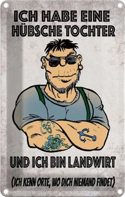 Produktbild von vianmo Blechschild 18x12 cm ich habe eine hübsche Tochter Familie Freunde