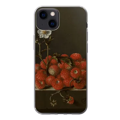 Produktbild von MuchoWow® Handyhülle Schutzhülle Hülle für iPhone 13 Stilleben mit Walderdbeeren - Gemälde von Adriaen Coorte Silikon Softcase Handy Hülle - Karteninhaber