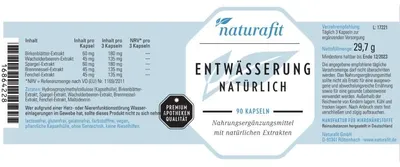 Image de naturafit Drainage naturel aux extraits naturels, 90 gélules