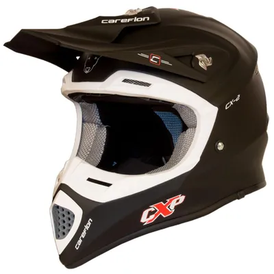 Image de Casque CX-2 Careflon Cross, fibre de verre, pour motocross et enduro, taille 54-64. Modèle : Racer, disponible en rouge, orange, bleu marine et blanc. Taille du casque : 57-58