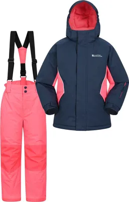 Produktbild von Mountain Warehouse - Skijacke und Hosen Set für Kinder MW1984 (128) (Dunkelblau)