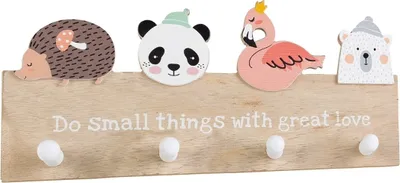Produktbild von Garderobenleiste - Beige - Tiermotive - 30 x 12 cm - mit 4 Haken