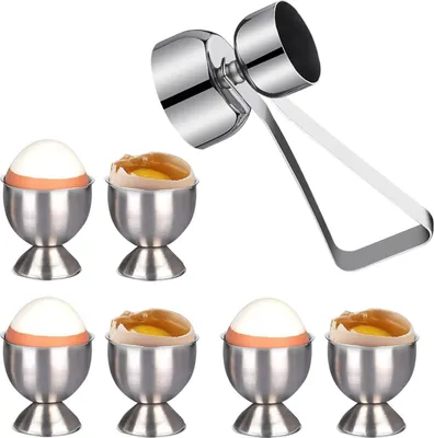 Obrázek produktu pro Sada 6 držáků na vejce, KkvoGmle, nerezová ocel, stříbrná barva