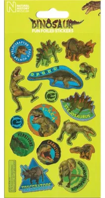 Produktbild von Wiederverwendbare Dinosaurier Folienaufkleber, reißfest, 95 x 195 mm