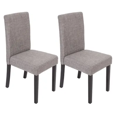 Obrázek produktu pro Jídelní židle Litta šedá látka (SET 2 ks) - Tmavě hnědá