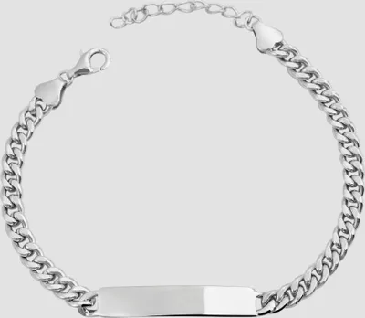 Produktbild von 925/- Echt Silber Identarmband "Nibal", 925/ rhodiniert