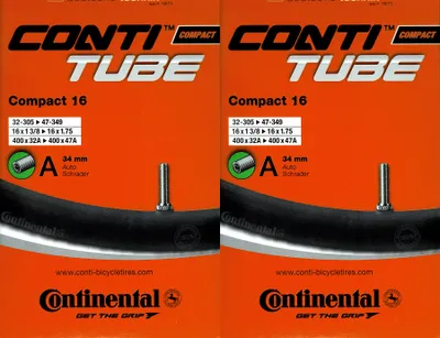Produktbild von 2x Continental Compact 16 Schlauch 16 Zoll AV (32/47-305/349) AV 34mm