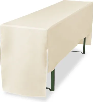 Produktbild von TexDeko Biertischhusse für Bierzeltgarnitur 220x70cm Premium PRO 3/4 Lang Blickdicht waschbar Festzeltgarnitur (Creme)