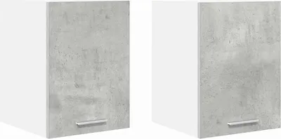 Immagine prodotto di vidaXL, pensile da parete, 2 pezzi, grigio cemento e bianco, materiale composito di legno