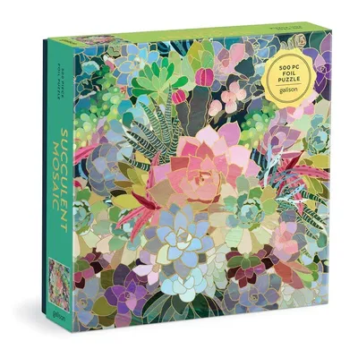 Produktbild von GALISON Metallic Quadrat Puzzle Mosaik von Sukkulenten 500 Stück
