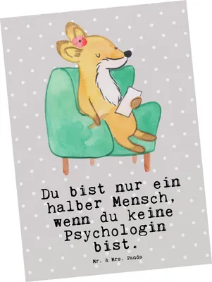 Produktbild von Mr. & Mrs. Panda Postkarte Psychologin Herz - Grau Pastell - Geschenk, Postkarten, bildkarte, Grußkarte, Ansichtskarten, Ansichtskarte
