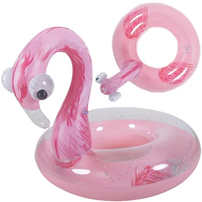 Obrázok produktu pre Plávací kruh Flamingo s trblietkami, 76 x 76 cm, nafukovací