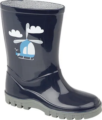 Produktbild von Stromwells Jungen Hubschrauber PVC Gummistiefel DF1366 (19 EU) (Marineblau/Grau)