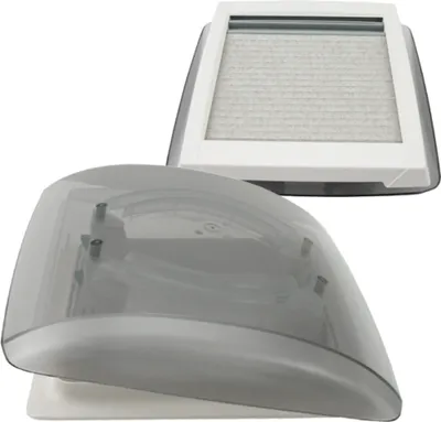 Zdjęcie produktu dla Wyłaz dachowy MPK Vision Vent S pro z przyciemnianego przezroczystego szkła Okno dachowe Maska dachowa 28 x 28 cm biały sygnałowy