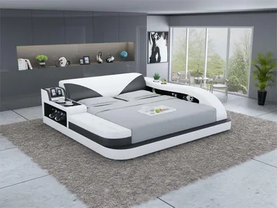Zdjęcie produktu dla Łóżko wielofunkcyjne Łóżko podwójne Nowoczesna rama łóżka Łóżko 180x200cm Hotel New